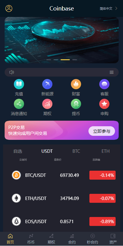 完整修复多语言交易所源码​/秒合约/期权/合约/新币申购/投资理财